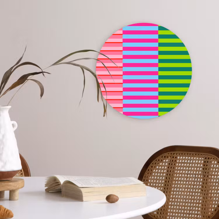 Glasbild Rund - Muster – Streifen – Modern – Abstrakt – Bunt — 4