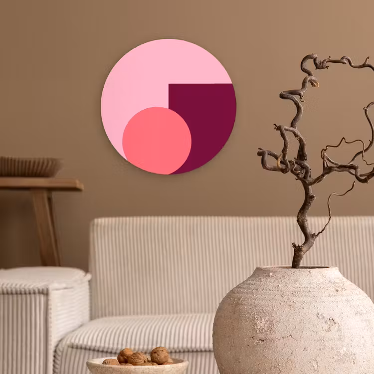 Glasbild Rund - Zusammenfassung – Formen – Rosa – Modern – Design — 2
