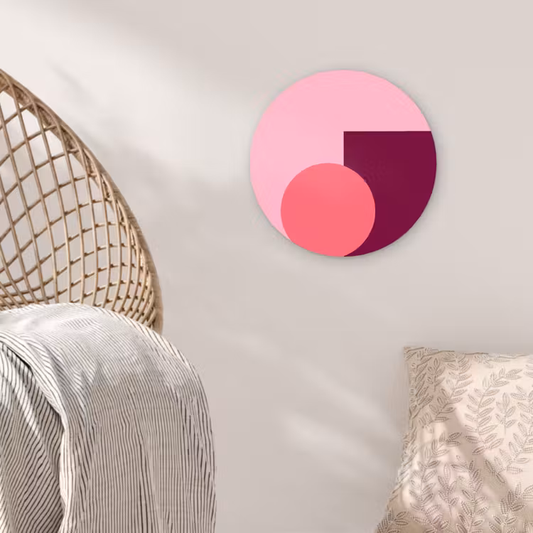Glasbild Rund - Zusammenfassung – Formen – Rosa – Modern – Design — 5
