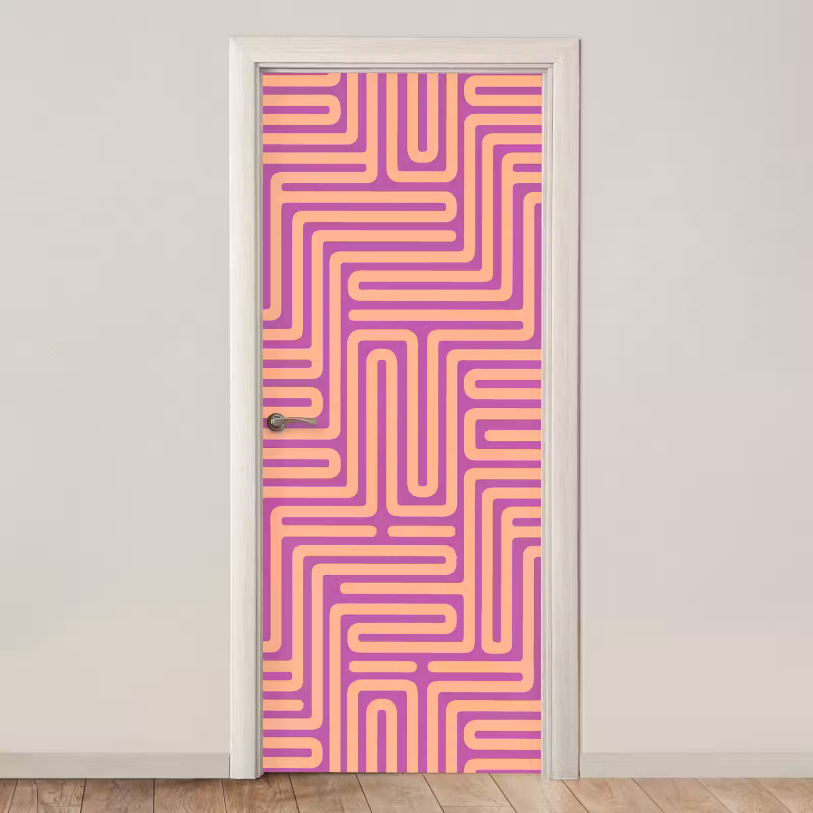 Türtapete - Muster – Linien – Abstrakt – Modern – Lila — 1