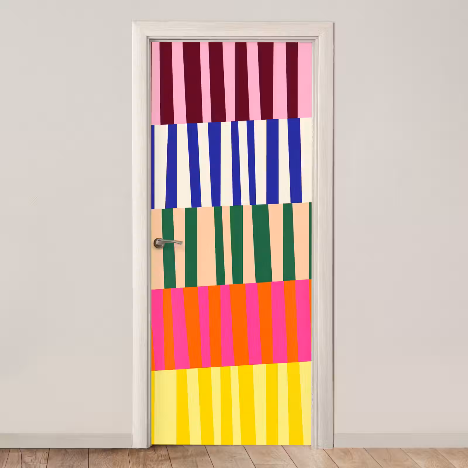 Türtapete - Muster – Streifen – Abstrakt – Modern – Farbenfroh — 1