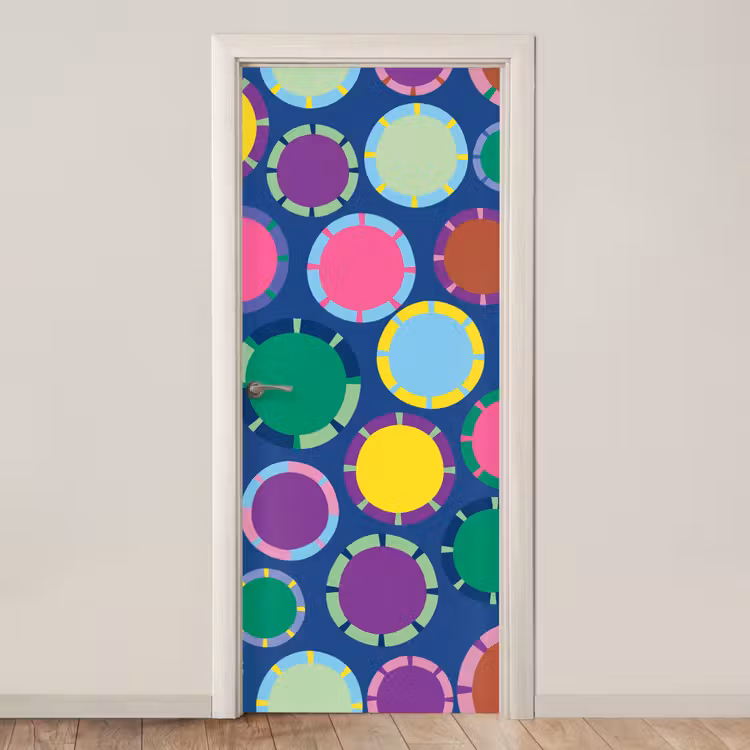 Türtapete - Muster – Kreise – Abstrakt – Bunt — 1