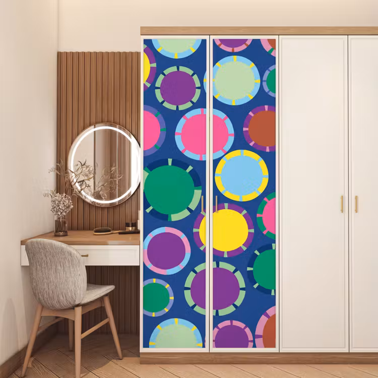 Türtapete - Muster – Kreise – Abstrakt – Bunt — 4