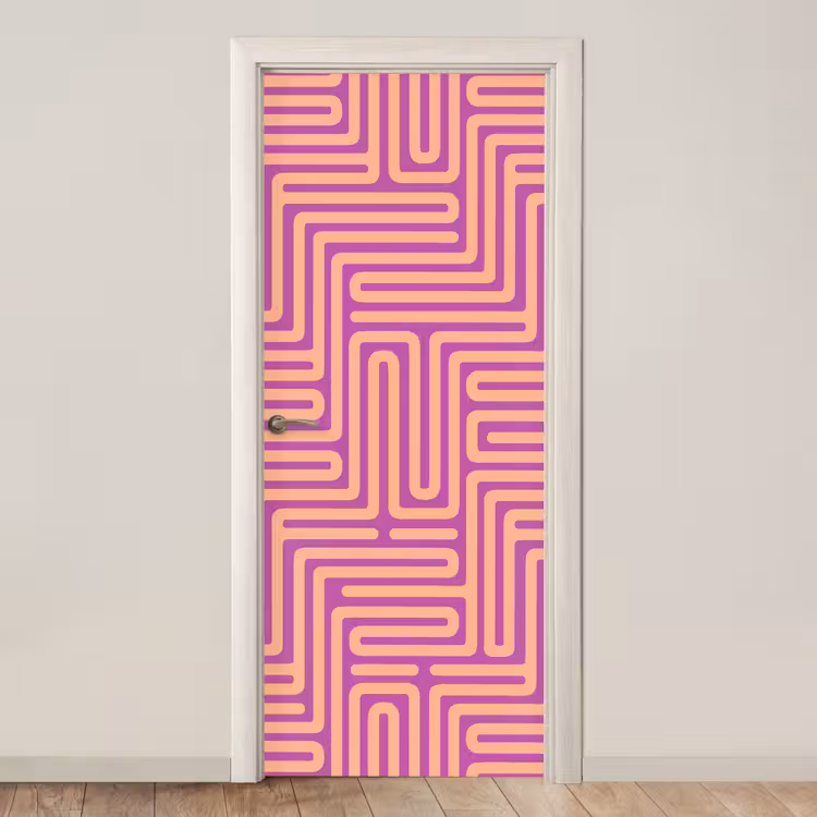 Türtapete - Muster – Linien – Abstrakt – Modern – Lila — 1