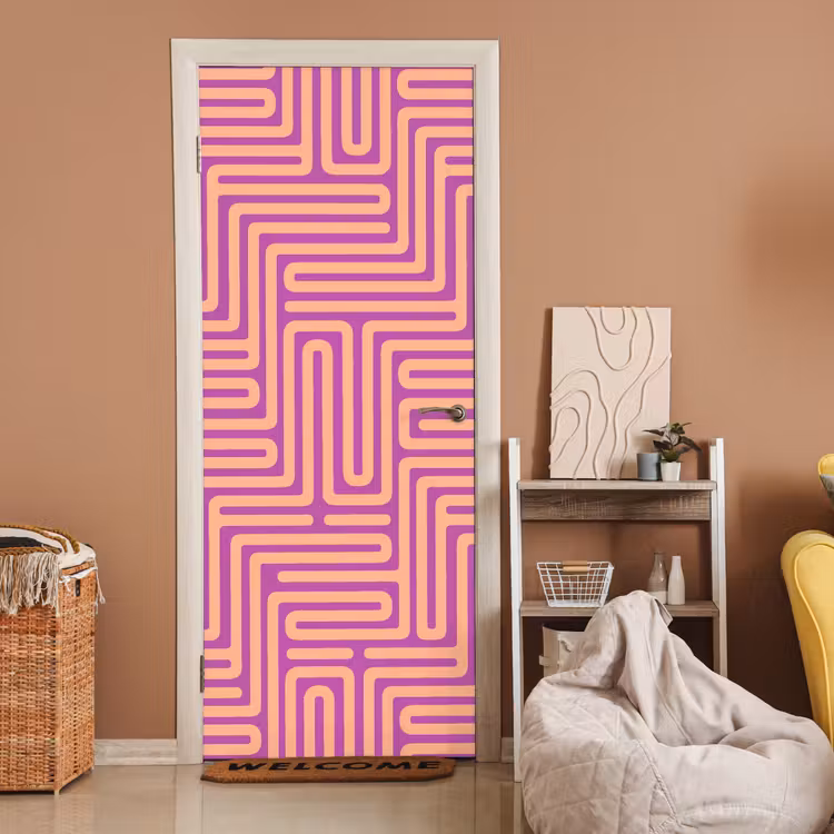 Türtapete - Muster – Linien – Abstrakt – Modern – Lila — 2