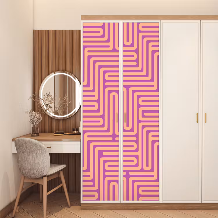 Türtapete - Muster – Linien – Abstrakt – Modern – Lila — 4
