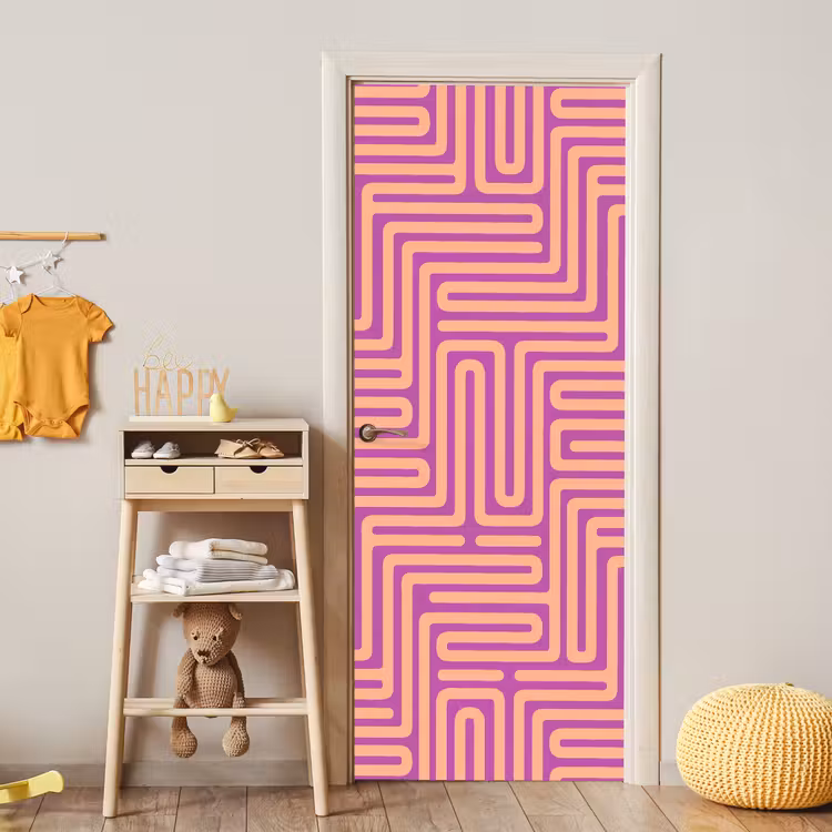 Türtapete - Muster – Linien – Abstrakt – Modern – Lila — 5