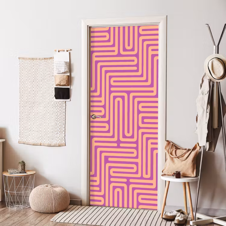 Türtapete - Muster – Linien – Abstrakt – Modern – Lila — 7