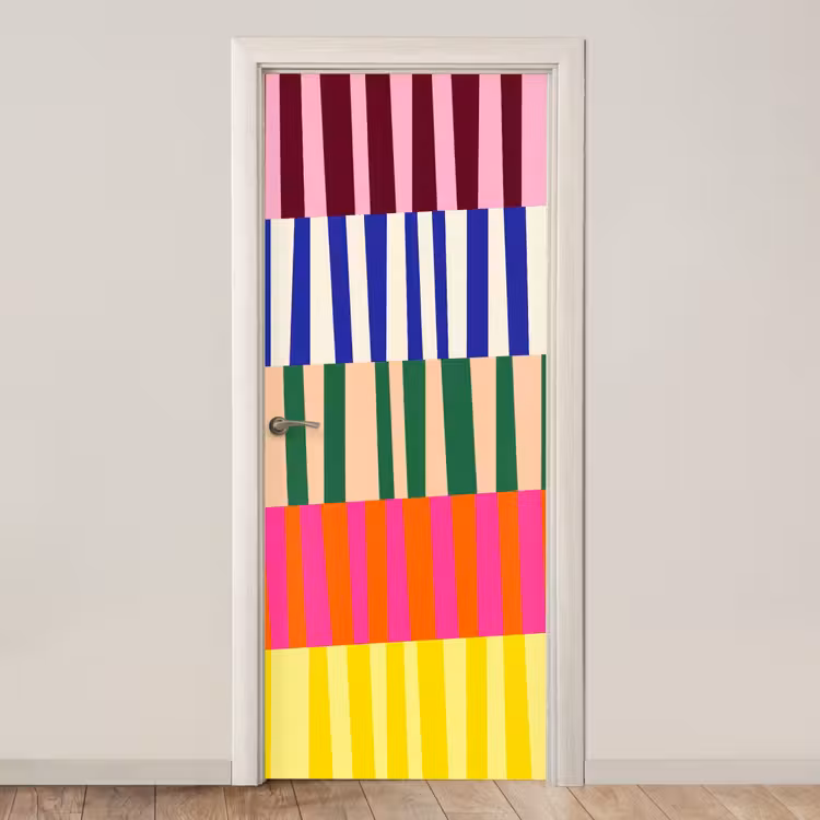 Türtapete - Muster – Streifen – Abstrakt – Modern – Farbenfroh — 1