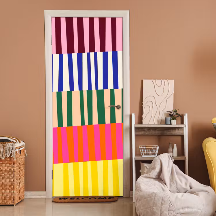 Türtapete - Muster – Streifen – Abstrakt – Modern – Farbenfroh — 2