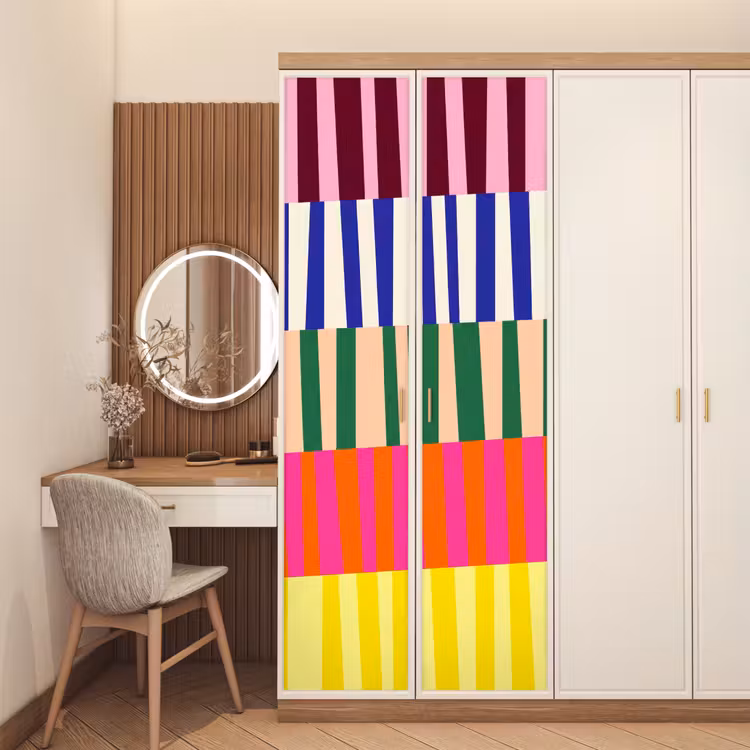 Türtapete - Muster – Streifen – Abstrakt – Modern – Farbenfroh — 4