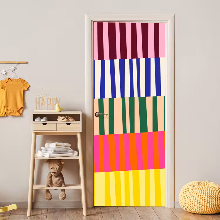 Türtapete - Muster – Streifen – Abstrakt – Modern – Farbenfroh — 5