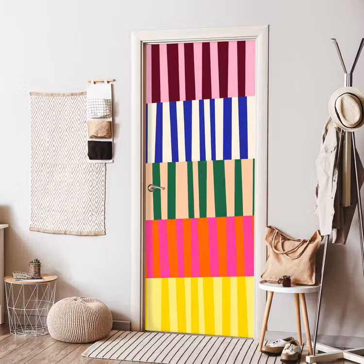 Türtapete - Muster – Streifen – Abstrakt – Modern – Farbenfroh — 7