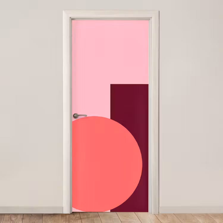 Türtapete - Zusammenfassung – Formen – Rosa – Modern – Design — 1