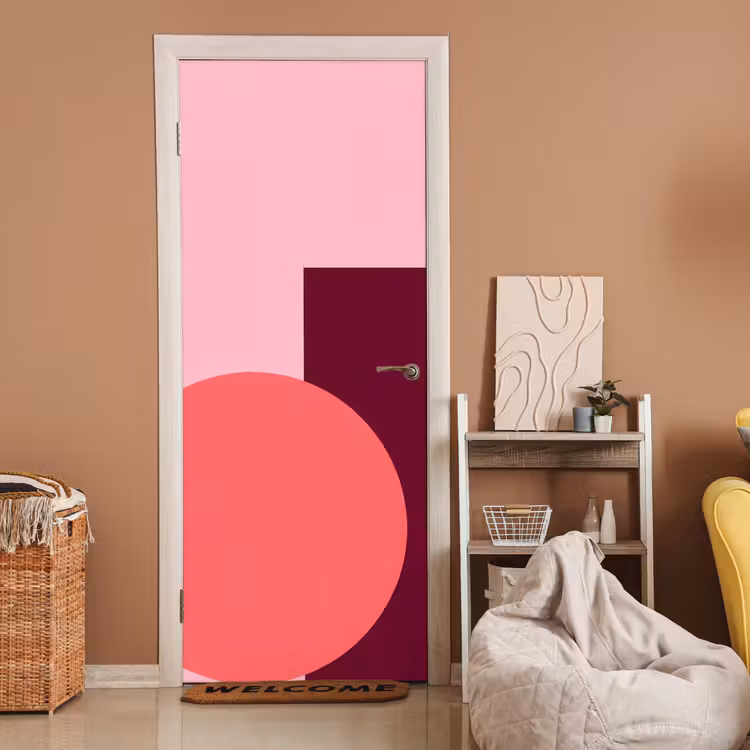 Türtapete - Zusammenfassung – Formen – Rosa – Modern – Design — 2