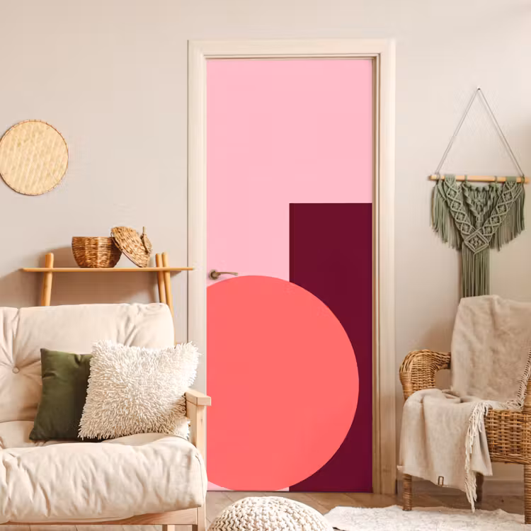 Türtapete - Zusammenfassung – Formen – Rosa – Modern – Design — 3