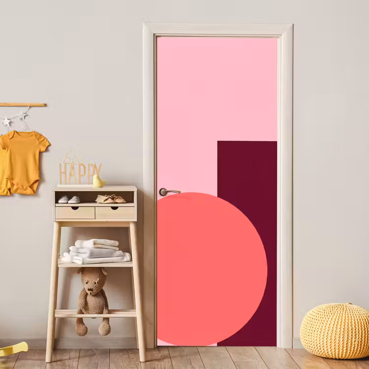 Türtapete - Zusammenfassung – Formen – Rosa – Modern – Design — 5