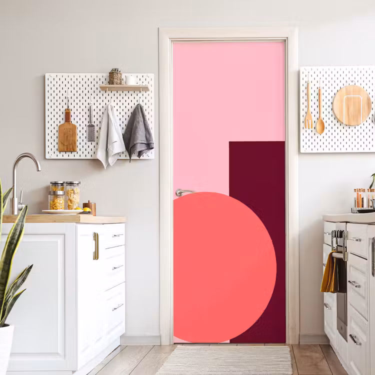 Türtapete - Zusammenfassung – Formen – Rosa – Modern – Design — 6