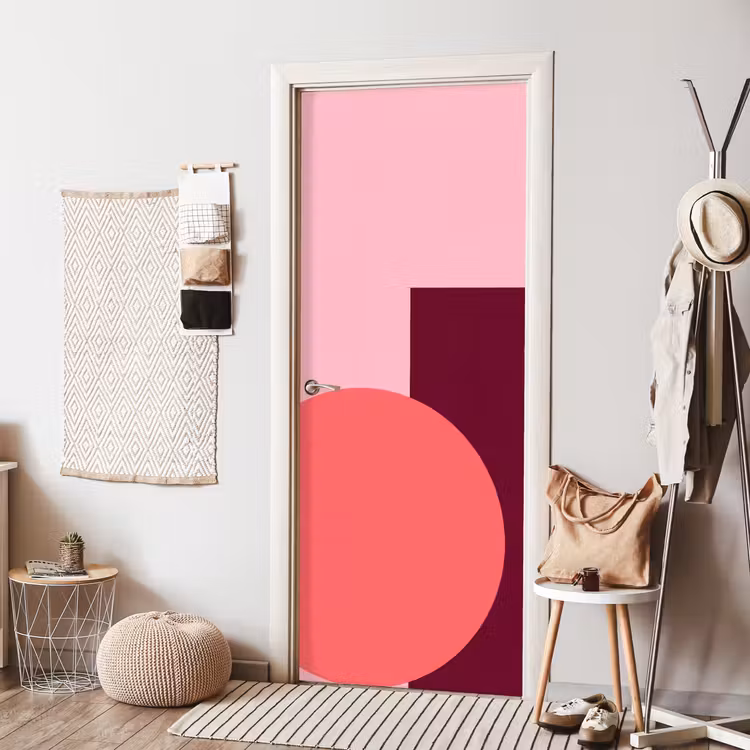 Türtapete - Zusammenfassung – Formen – Rosa – Modern – Design — 7