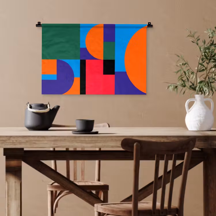Wandteppich - Geometrisch – Abstrakt – Formen – Farbenfroh – Modern — 3