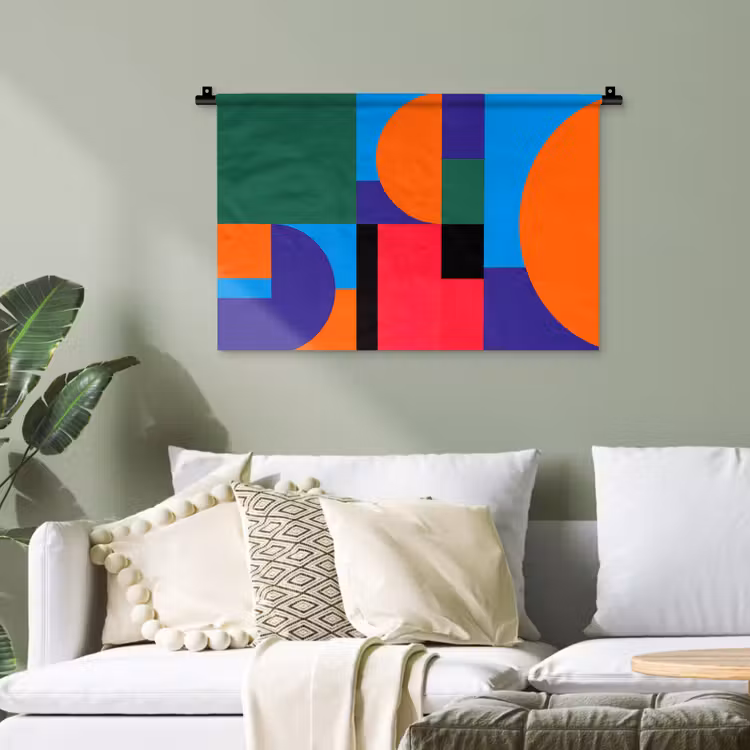 Wandteppich - Geometrisch – Abstrakt – Formen – Farbenfroh – Modern — 4