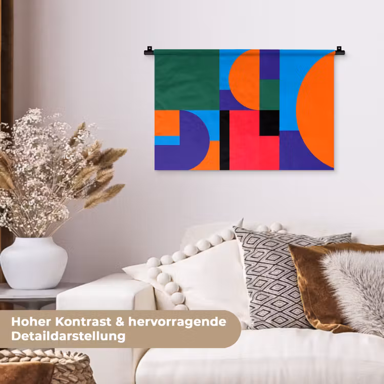 Wandteppich - Geometrisch – Abstrakt – Formen – Farbenfroh – Modern — 6