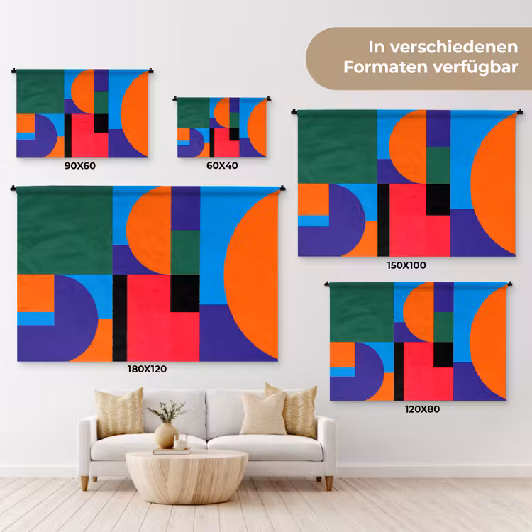 Wandteppich - Geometrisch – Abstrakt – Formen – Farbenfroh – Modern — 8