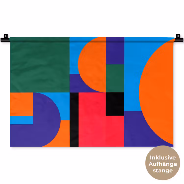 Wandteppich - Geometrisch – Abstrakt – Formen – Farbenfroh – Modern — 9