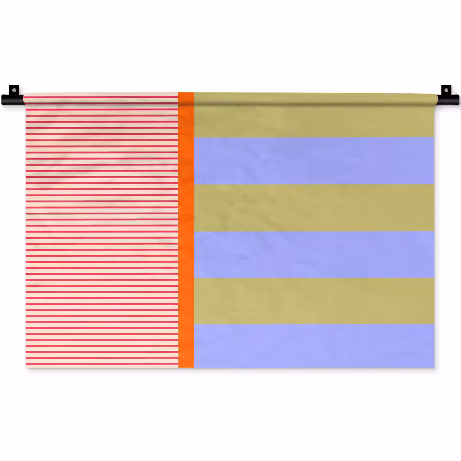 Wandteppich - Zusammenfassung – Geometrie – Streifen – Blöcke – Rot — 1
