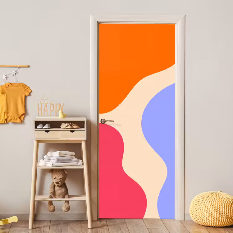Türtapete - Zusammenfassung – Organische Formen – Design – Modern – Farbenfroh — 5