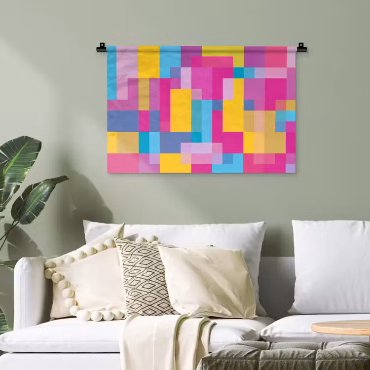 Wandteppich - Abstrakt – Geometrisch – Kunst – Farbenfroh – Modern — 4