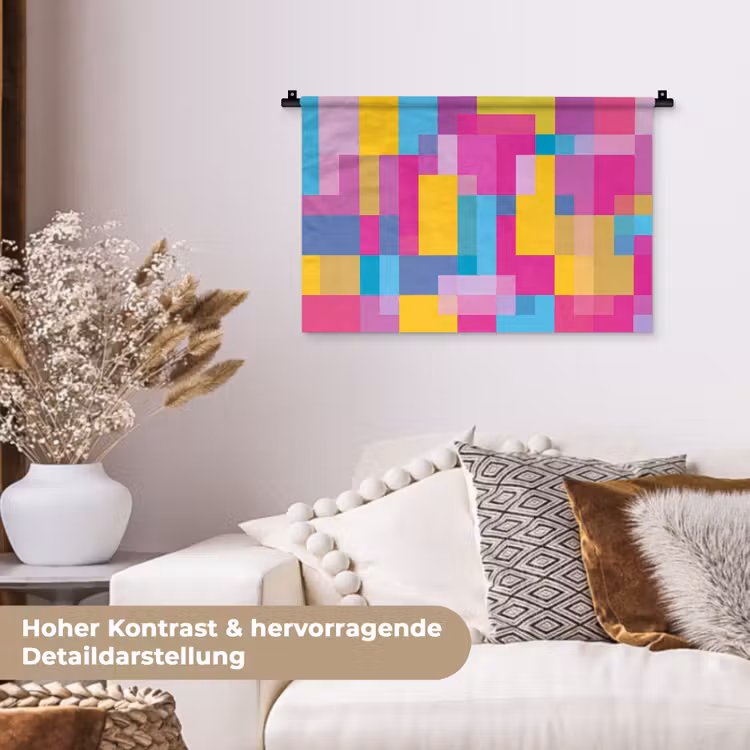 Wandteppich - Abstrakt – Geometrisch – Kunst – Farbenfroh – Modern — 6
