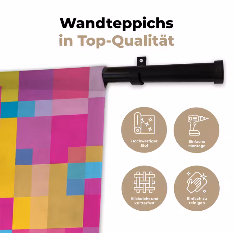Wandteppich - Abstrakt – Geometrisch – Kunst – Farbenfroh – Modern — 7
