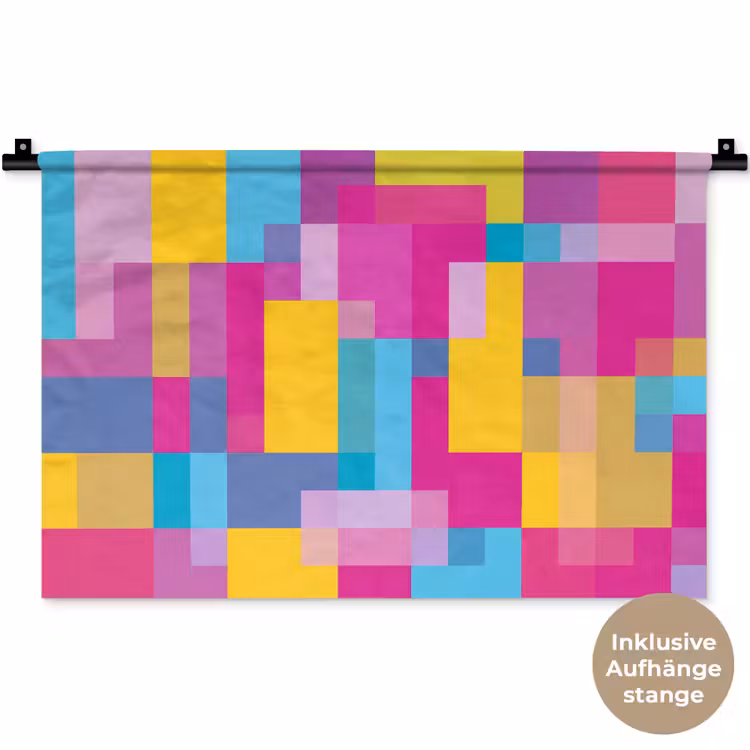 Wandteppich - Abstrakt – Geometrisch – Kunst – Farbenfroh – Modern — 9
