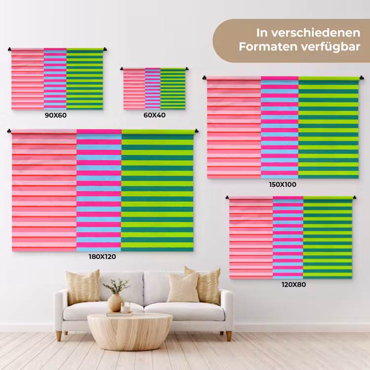 Wandteppich - Muster – Streifen – Modern – Abstrakt – Bunt — 8