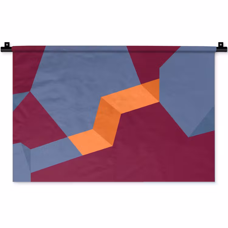 Wandteppich - Zusammenfassung – Formen – Modern – Blau – Orange — 1