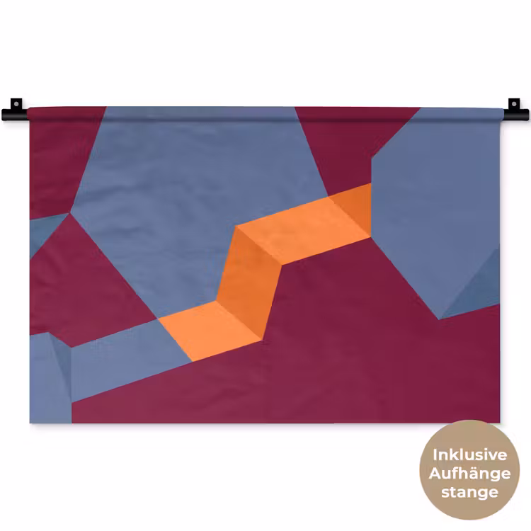 Wandteppich - Zusammenfassung – Formen – Modern – Blau – Orange — 9