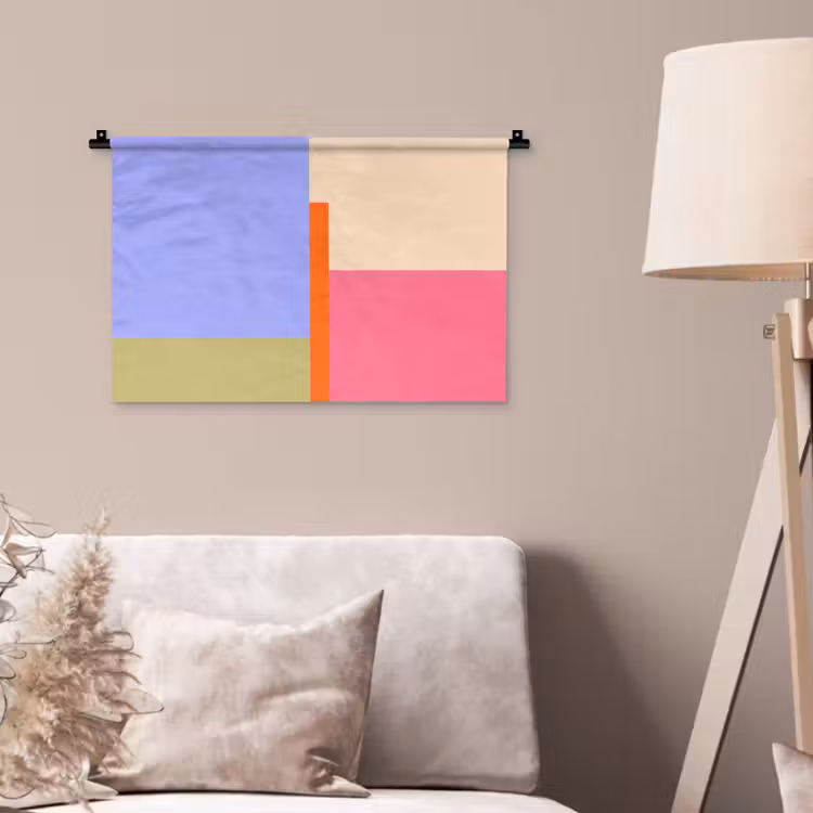 Wandteppich - Zusammenfassung – Geometrie – Kunst – Modern – Farbenfroh — 2