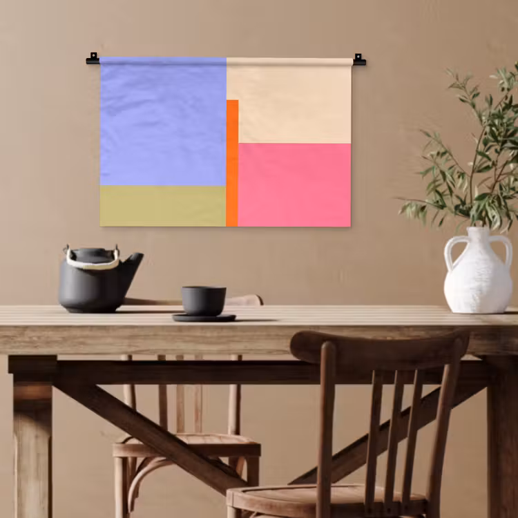 Wandteppich - Zusammenfassung – Geometrie – Kunst – Modern – Farbenfroh — 3
