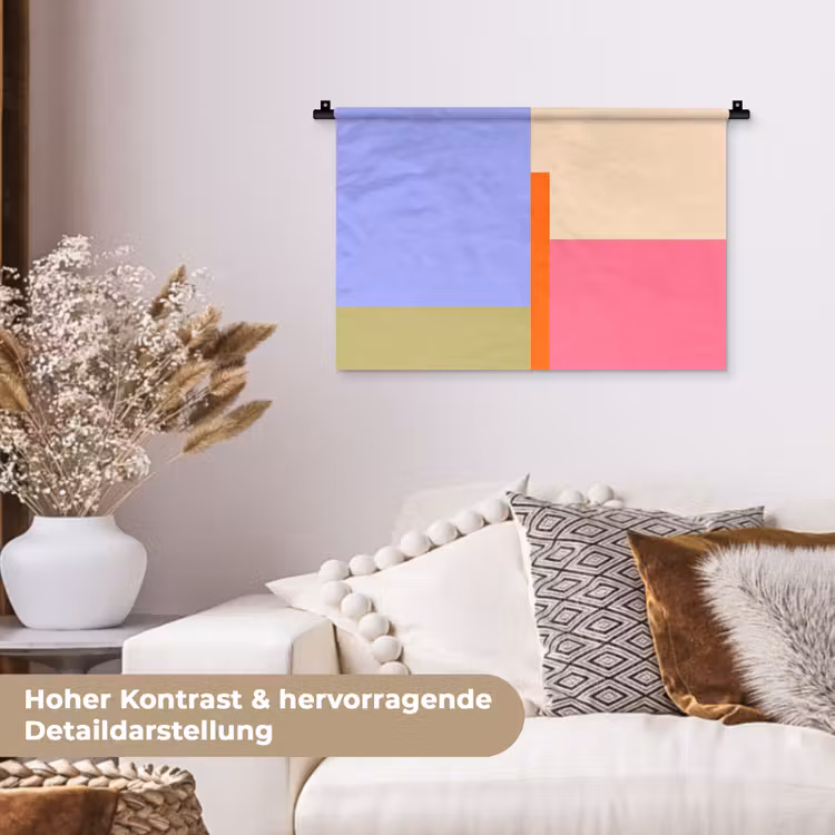 Wandteppich - Zusammenfassung – Geometrie – Kunst – Modern – Farbenfroh — 6