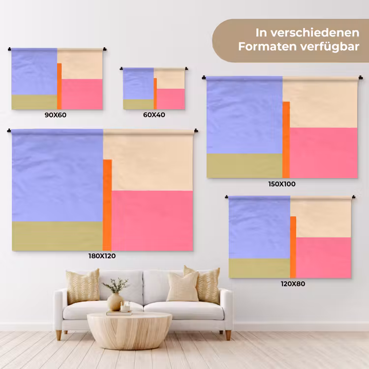 Wandteppich - Zusammenfassung – Geometrie – Kunst – Modern – Farbenfroh — 8