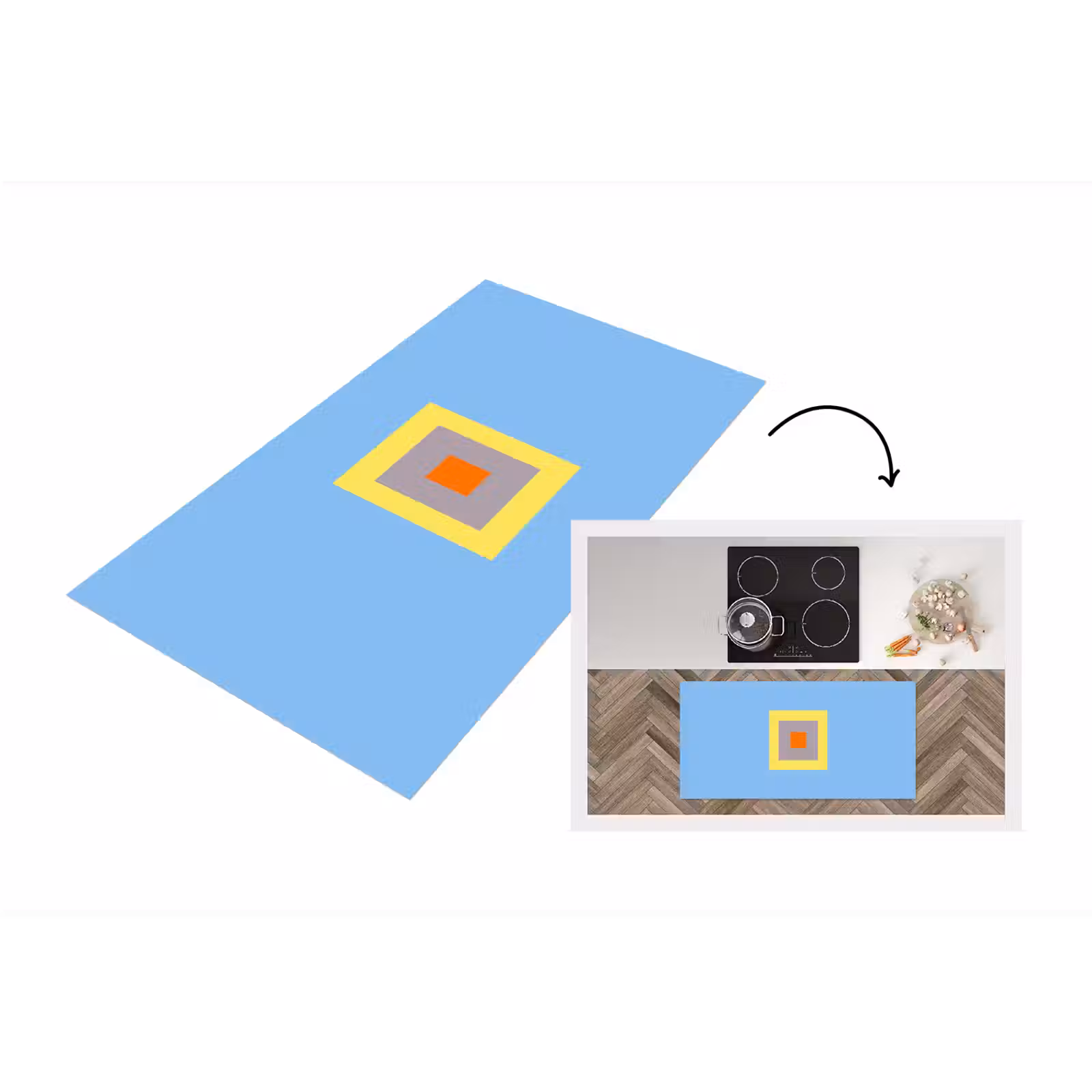 Küchenläufer - Abstrakt – Geometrisch – Farbenfroh – Modern – Formen — 1