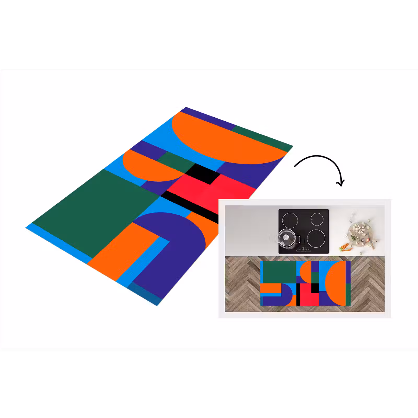 Küchenläufer - Geometrisch – Abstrakt – Formen – Farbenfroh – Modern — 1