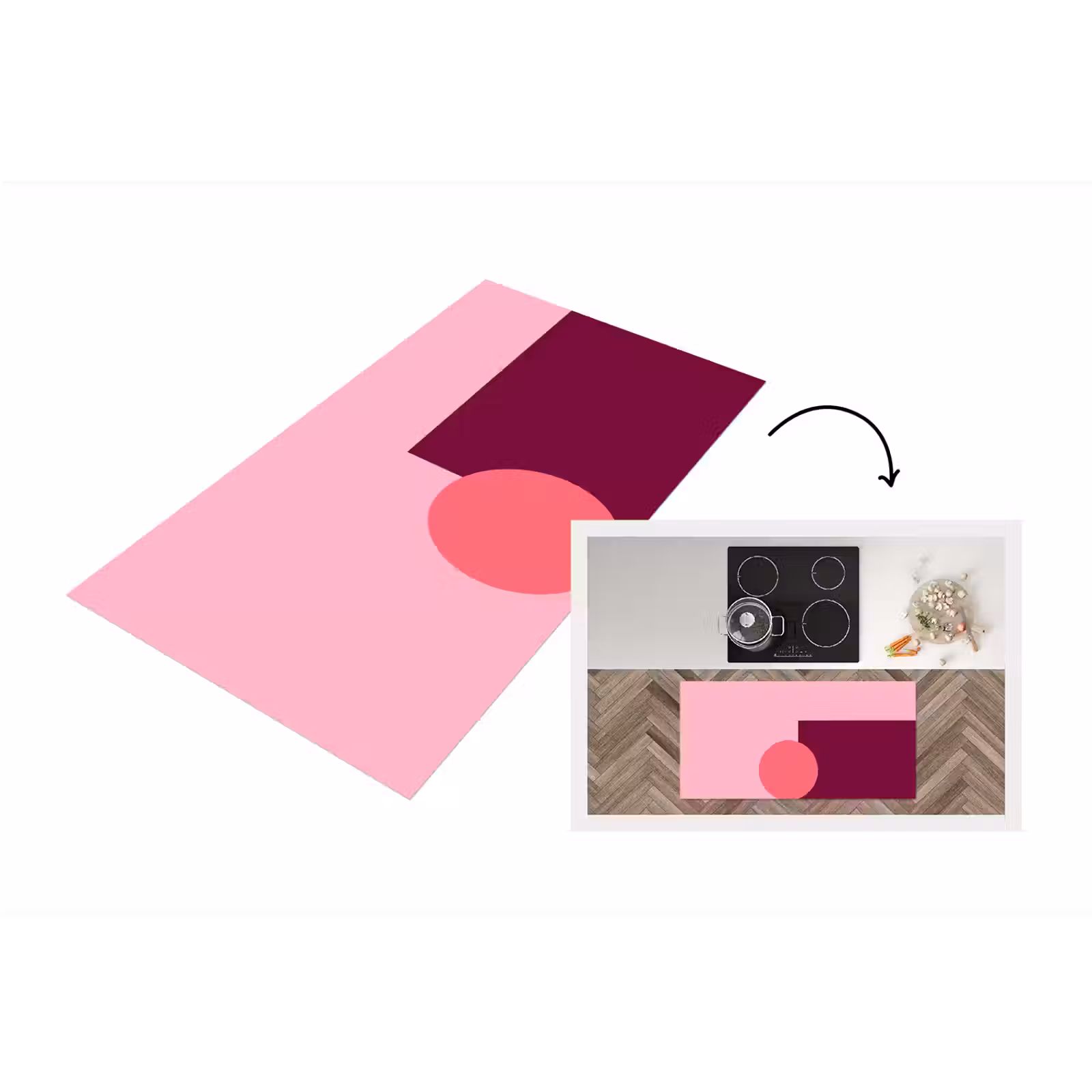 Küchenläufer - Zusammenfassung – Formen – Rosa – Modern – Design — 1