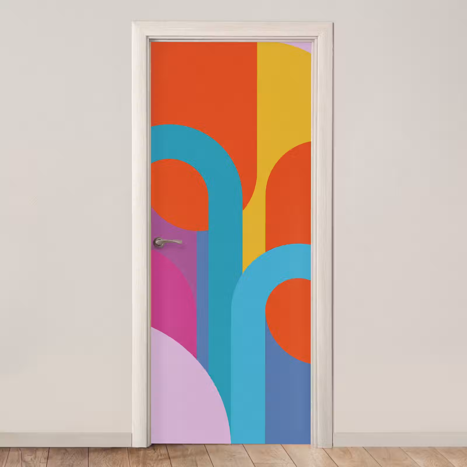 Türtapete - Zusammenfassung – Geometrie – Farbenfroh – Modern – Kunst — 1