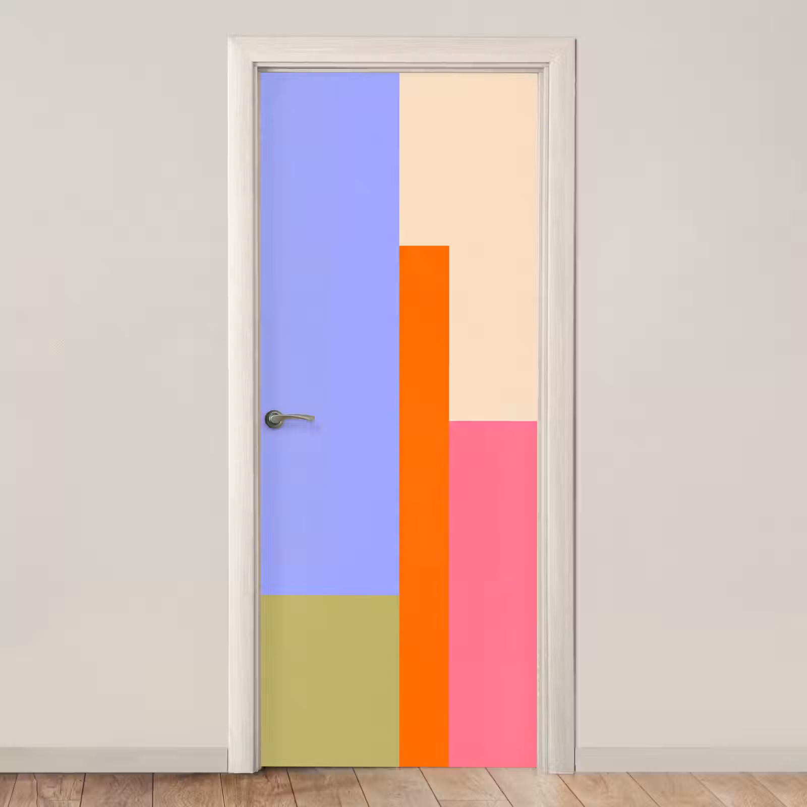 Türtapete - Zusammenfassung – Geometrie – Kunst – Modern – Farbenfroh — 1