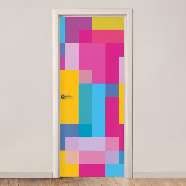 Türtapete - Abstrakt – Geometrisch – Kunst – Farbenfroh – Modern — 1