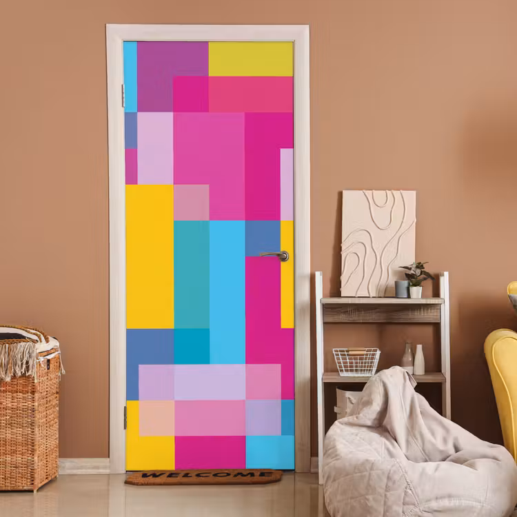 Türtapete - Abstrakt – Geometrisch – Kunst – Farbenfroh – Modern — 2