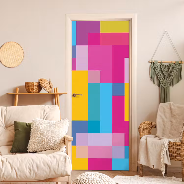 Türtapete - Abstrakt – Geometrisch – Kunst – Farbenfroh – Modern — 3