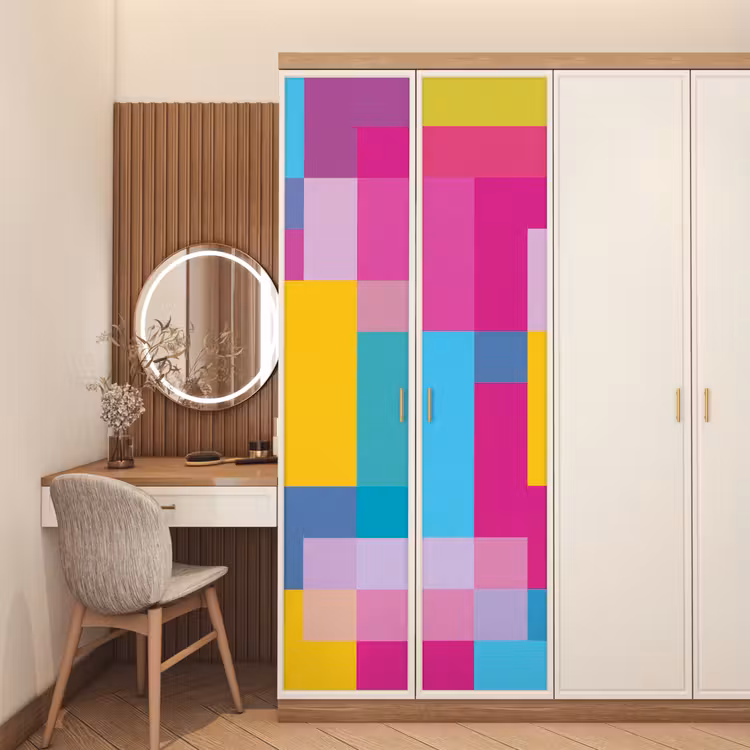 Türtapete - Abstrakt – Geometrisch – Kunst – Farbenfroh – Modern — 4